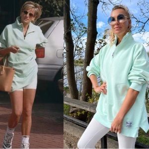 Sloppy Joe Diana Zip Neck Collar sweatshirt. Size 1. New with tags